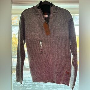 Men's Gray Half-Zip Sweater